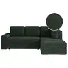 Image de Aden - canapé d'angle convertible avec coffre en velours côtelé - angle droit - vert foncé ADEN