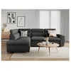 Image de Canapé dangle gauche convertible PAOLA 4 places avec coffre en tissu - Gris foncé - L261 x P198 x H80cm - LOUNGITUDE