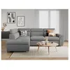 Image de Canapé dangle gauche convertible PAOLA 4 places avec coffre en tissu - Gris clair - L261 x P198 x H80cm - LOUNGITUDE