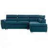Image de Canapé d'angle convertible paola 4 places avec coffre en tissu - bleu - angle droit PAOLA