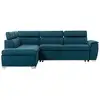 Image de Canapé d'angle convertible paola 4 places avec coffre en tissu - bleu - angle gauche PAOLA