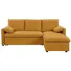Image de Canapé d'angle réversible martin convertible en tissu - jaune MARTIN