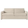Image de Canapé convertible express 3 places AGATHE 140x190cm en velours côtelé - Beige - Matelas 13cm - L178 x P96 x H88cm - LOUNGITUDE