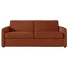 Image de Canapé convertible express 3 places AGATHE 140x190cm en velours côtelé - Terracotta - Matelas 13cm - L178 x P96 x H88cm - LOUNGITUDE
