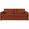 Image de Canapé convertible express 3 places agathe en velours côtelé - matelas 13cm - terracotta - 140x190cm AGATHE