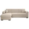 Image de Canapé dangle gauche 4 places FUJI XL convertible avec coffre en velours côtelé - Beige - L262 x P157 x H83cm - LOUNGITUDE