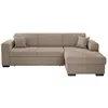 Image de Canapé dangle droit 4 places FUJI XL convertible avec coffre en velours côtelé - Taupe - L262 x P157 x H83cm - LOUNGITUDE