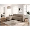 Image de Canapé dangle gauche 4 places FUJI XL convertible avec coffre en velours côtelé - Taupe - L262 x P157 x H83cm - LOUNGITUDE