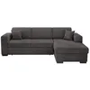 Image de Canapé dangle droit 4 places FUJI XL convertible avec coffre en velours côtelé - Gris foncé - L262 x P157 x H83cm - LOUNGITUDE