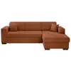 Image de Canapé dangle droit 4 places FUJI XL convertible avec coffre en velours côtelé - Terracotta - L262 x P157 x H83cm - LOUNGITUDE