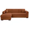 Image de Canapé dangle gauche 4 places FUJI XL convertible avec coffre en velours côtelé - Terracotta - L262 x P157 x H83cm - LOUNGITUDE