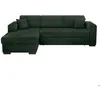 Image de Canapé dangle gauche 4 places FUJI XL convertible avec coffre en velours côtelé - Vert foncé - L262 x P157 x H83cm - LOUNGITUDE