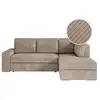 Image de Aden - canapé d'angle convertible avec coffre en velours côtelé - angle droit - taupe ADEN