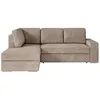 Image de Canapé dangle gauche 3 places convertible ADEN avec coffre en velours côtelé - Taupe - L246 x P174 x H96cm - LOUNGITUDE