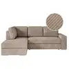 Image de Aden - canapé d'angle convertible avec coffre en velours côtelé - angle gauche - taupe ADEN