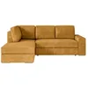 Image de Canapé dangle gauche 3 places convertible ADEN avec coffre en velours côtelé - Jaune - L246 x P174 x H96cm - LOUNGITUDE