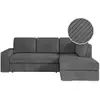 Image de Aden - canapé d'angle convertible avec coffre en velours côtelé - angle droit - gris foncé ADEN