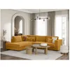 Image de Canapé dangle gauche BELAMI XXL 6 places en velours côtelé - Jaune - L303 x P228 x H86cm - LOUNGITUDE