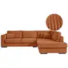 Image de Canapé d'angle belami 6 places xxl en velours côtelé - angle droit - terracotta BELAMI