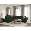 Image de Canapé dangle gauche BELAMI XXL 6 places en velours côtelé - Vert foncé - L303 x P228 x H86cm - LOUNGITUDE