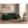 Image de Canapé dangle 3 places convertible réversible CLARISSE avec coffre en velours côtelé- Vert foncé - L269 x P159 x H89cm - LOUNGITUDE