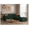 Image de PACK - CLARISSE - Canapé dangle convertible réversible avec pouf en velours côtelé - Vert foncé - L269 x P159 x H89cm - LOUNGITUDE