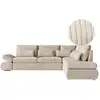 Image de Canapé d'angle réversible sebastian convertible avec coffre en velours côtelé - beige SEBASTIAN
