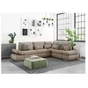 Image de Canapé dangle 4 places réversible SEBASTIAN convertible avec coffre en velours côtelé - Taupe - L267 x P200 x H90cm - LOUNGITUDE