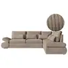 Image de Canapé d'angle réversible sebastian convertible avec coffre en velours côtelé - taupe SEBASTIAN