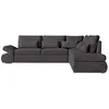 Image de Canapé dangle 4 pl réversible SEBASTIAN convertible avec coffre en velours côtelé - Gris foncé - L267 x P200 x H90cm - LOUNGITUDE