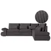 Image de Canapé d'angle réversible sebastian convertible avec coffre en velours côtelé - gris foncé SEBASTIAN