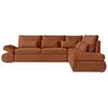Image de Canapé dangle 4 pl réversible SEBASTIAN convertible avec coffre en velours côtelé - Terracotta - L267 x P200 x H90cm - LOUNGITUDE