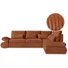 Image de Canapé d'angle réversible sebastian convertible avec coffre en velours côtelé - terracotta SEBASTIAN