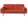 Image de Canapé droit scandinave ELGA convertible 3 places en tissu - Rouille - L205 x P85 x H87cm - LOUNGITUDE