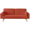 Image de Canapé droit scandinave elga convertible 3 places en tissu - rouille ELGA