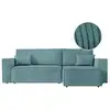 Image de Clarisse - canapé d'angle convertible réversible avec coffre en velours côtelé - bleu clair CLARISSE