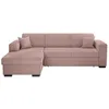 Image de Canapé dangle gauche 4 places FUJI XL convertible avec coffre en velours côtelé - Vieux rose - L262 x P157 x H83cm - LOUNGITUDE