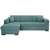 Image de Canapé dangle gauche 4 places FUJI XL convertible avec coffre en velours côtelé - Bleu clair - L262 x P157 x H83cm - LOUNGITUDE