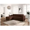 Image de Canapé dangle gauche 4 places FUJI XL convertible avec coffre en velours côtelé - Marron - L262 x P157 x H83cm - LOUNGITUDE