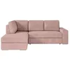 Image de Canapé dangle gauche 3 places convertible ADEN avec coffre en velours côtelé - Vieux rose - L246 x P174 x H96cm - LOUNGITUDE