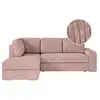 Image de Aden - canapé d'angle convertible avec coffre en velours côtelé - angle gauche - vieux rose ARTEMIS