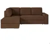 Image de Canapé dangle gauche 3 places convertible ADEN avec coffre en velours côtelé - Marron - L246 x P174 x H96cm - LOUNGITUDE