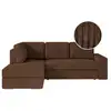 Image de Aden - canapé d'angle convertible avec coffre en velours côtelé - angle gauche - marron ARTEMIS