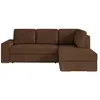 Image de Canapé dangle droit 3 places convertible ADEN avec coffre en velours côtelé - Marron - L246 x P174 x H96cm - LOUNGITUDE