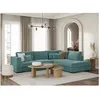 Image de Canapé dangle droit BELAMI XXL 6 places en velours côtelé - Bleu clair - L303 x P228 x H86cm - LOUNGITUDE