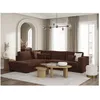 Image de Canapé dangle gauche BELAMI XXL 6 places en velours côtelé - Marron - L303 x P228 x H86cm - LOUNGITUDE