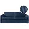 Image de CanapÃ© convertible express AGATHE 140x190cm en velours cÃ´telÃ© - Matelas Ã©paisseur 13cm - Bleu foncÃ© en occasion ou reconditionné