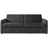 Image de Canapé convertible express 3 places AGATHE 160x190cm en velours côtelé - Gris foncé - Matelas 13cm - L198 x P96 x H88cm - LOUNGITUDE