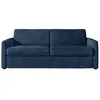 Image de Canapé convertible express 3 places AGATHE 160x190cm en velours côtelé - Bleu foncé - Matelas 13cm - L198 x P96 x H88cm - LOUNGITUDE