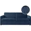 Image de Canapé convertible express 3 places agathe en velours côtelé - matelas 13cm - bleu foncé - 160x190cm AGATHE